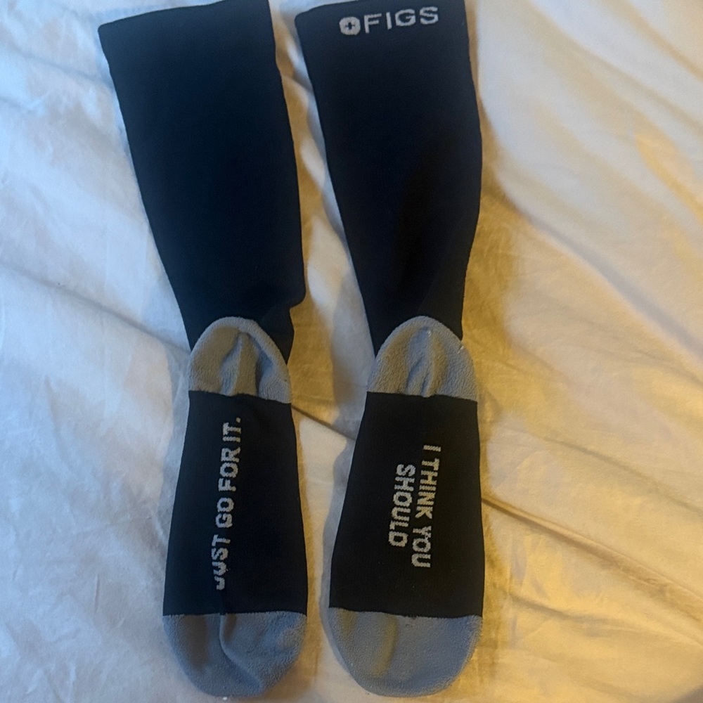FIGS black and grey compression socks